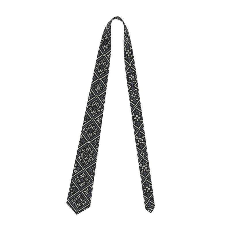 Hand made monochrome tartan plaid neck tie